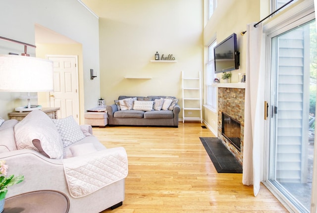 341 S Lancelot Ln, Palatine, IL 60074 - living area featuring wood finished floors and a fireplace with flush hearth