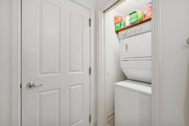 415 E N Water St Unit 806, Chicago, IL 60611 - washroom with stacked washer / dryer