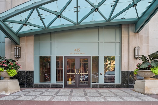 415 E N Water St Unit 806, Chicago, IL 60611 - property entrance with french doors and stone siding