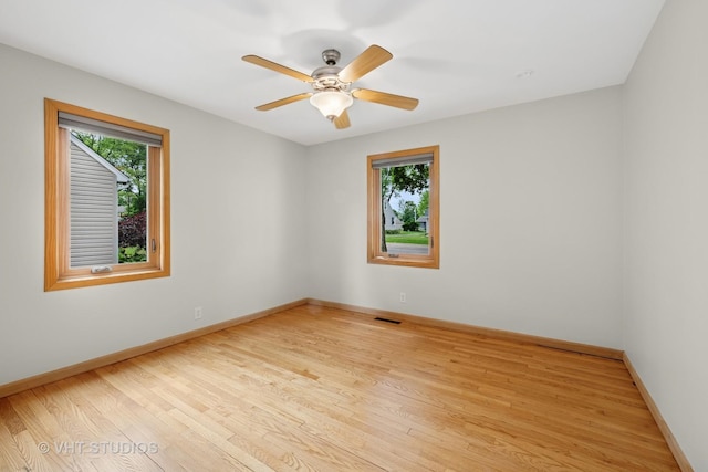 238 Weaver Dr, Cary, IL 60013 - spare room with healthy amount of natural light, wood finished floors, and a ceiling fan