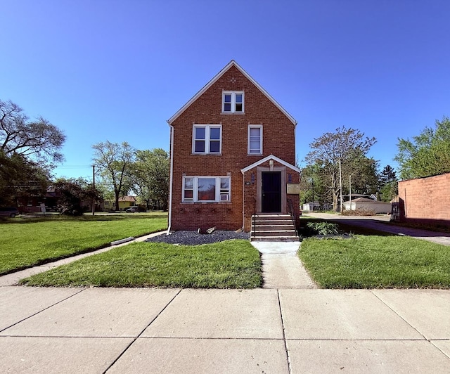 1827 170th St, Hazel Crest, IL 60429 - view of front of home featuring brick siding and a front lawn