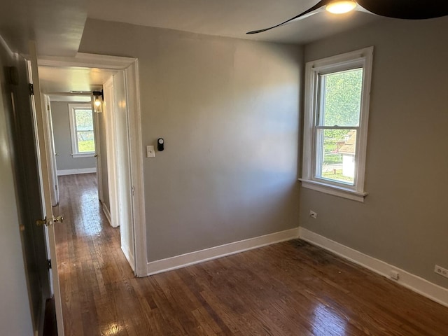 1827 170th St, Hazel Crest, IL 60429 - spare room featuring dark wood-type flooring and a ceiling fan