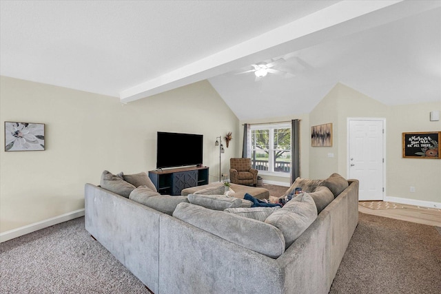 1707 Lydia Ct, Urbana, IL 61802 - carpeted living room featuring ceiling fan and lofted ceiling