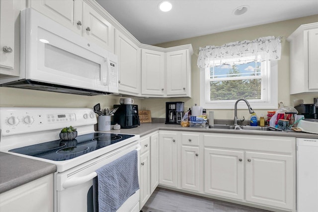 1707 Lydia Ct, Urbana, IL 61802 - kitchen with white appliances, white cabinets, and recessed lighting