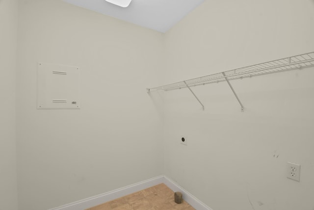 1707 Lydia Ct, Urbana, IL 61802 - laundry room featuring electric dryer hookup and baseboards