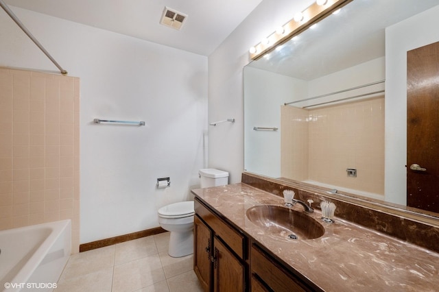 4085 N New Britton Dr, Hoffman Estates, IL 60192 - bathroom with vanity, tile patterned flooring, and shower / tub combination