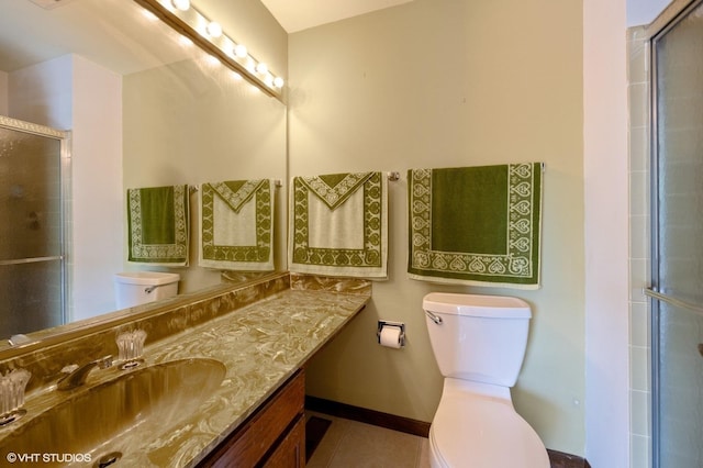 4085 N New Britton Dr, Hoffman Estates, IL 60192 - full bath featuring tile patterned flooring, vanity, and a tile shower