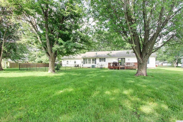701 Dudley St, Liberty, IL 62347 - rear view of house featuring a deck