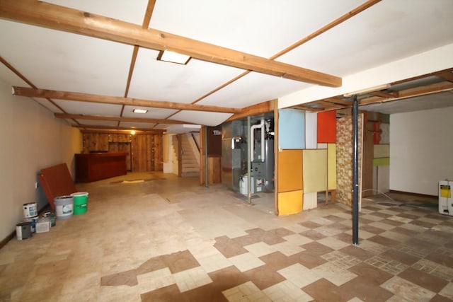 9682 Orr Ln, Winnebago, IL 61088 - finished basement featuring stairs and tile patterned floors