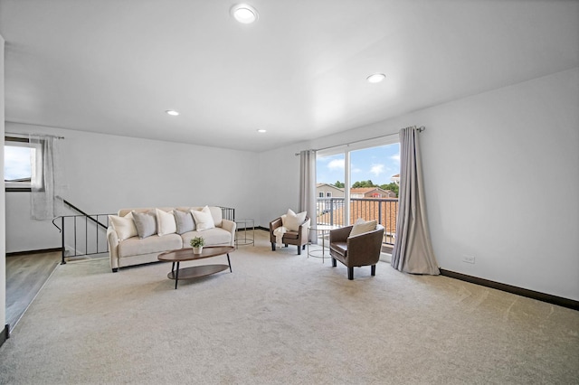 7927 164th Pl Unit 236, Tinley Park, IL 60477 - carpeted living room with baseboards and recessed lighting