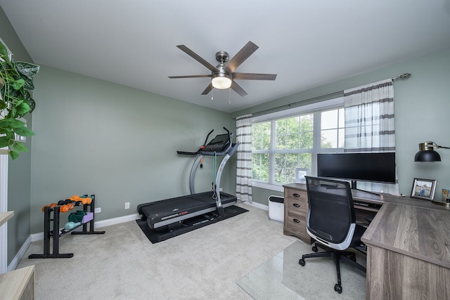 624 Pottawatomie Trl, Batavia, IL 60510 - carpeted office with baseboards and a ceiling fan