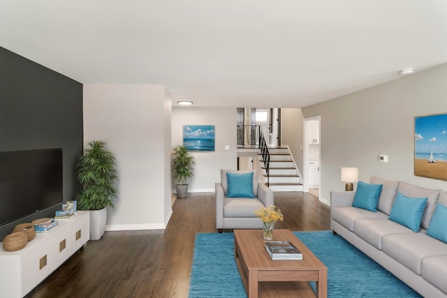 326 W Hawthorne Blvd, Mundelein, IL 60060 - living room featuring stairs and wood finished floors