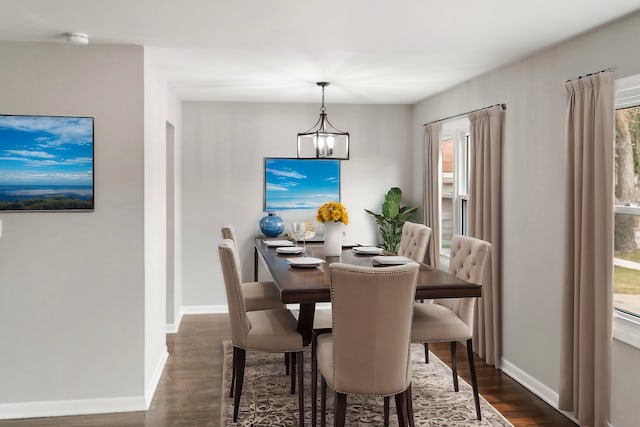 326 W Hawthorne Blvd, Mundelein, IL 60060 - dining space with dark wood-style floors and a chandelier