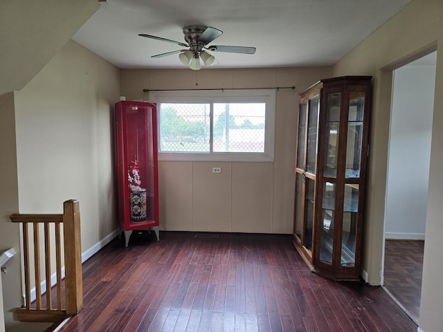 2130 W Highland Ave, Chicago, IL 60659 - spare room featuring dark wood finished floors and a ceiling fan