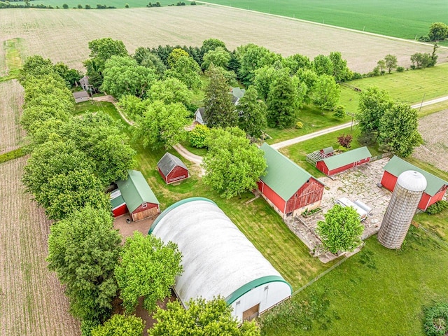 466 Quail Trap Rd, Caledonia, IL 61011 - overview of rural landscape with rows of crops