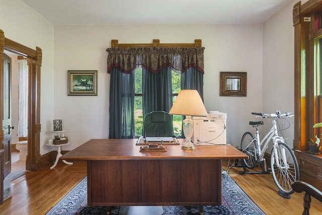 466 Quail Trap Rd, Caledonia, IL 61011 - office area featuring wood finished floors