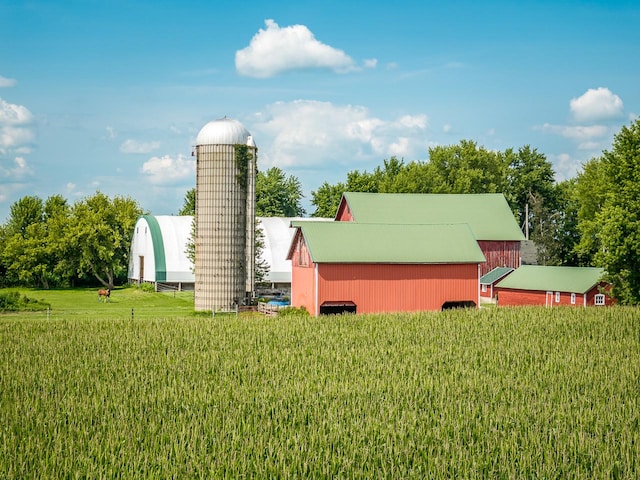 466 Quail Trap Rd, Caledonia, IL 61011 - view of green lawn with an outbuilding