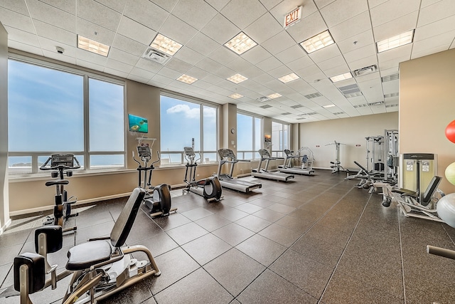 1841 S Calumet Ave Unit 1302, Chicago, IL 60616 - gym featuring a drop ceiling