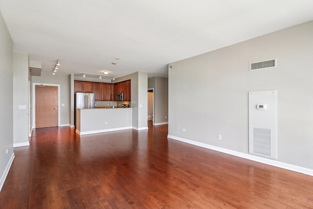 1841 S Calumet Ave Unit 1302, Chicago, IL 60616 - unfurnished living room with dark wood finished floors and track lighting