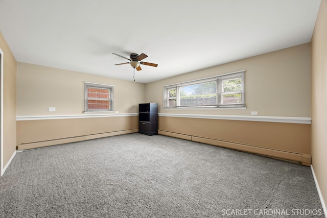 140 W Adams St, Villa Park, IL 60181 - carpeted empty room with baseboard heating and ceiling fan