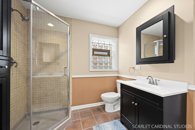140 W Adams St, Villa Park, IL 60181 - bathroom featuring vanity, tile patterned floors, and a shower stall