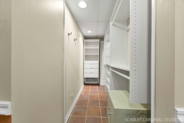 140 W Adams St, Villa Park, IL 60181 - walk in closet featuring dark tile patterned flooring