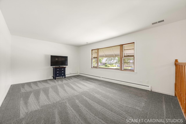 140 W Adams St, Villa Park, IL 60181 - unfurnished living room featuring a baseboard radiator and carpet floors