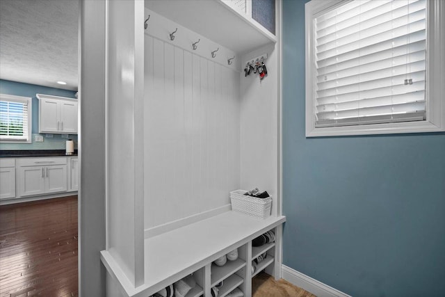 2321 Corrigan Way, Normal, IL 61761 - mudroom with dark wood-style flooring and a textured ceiling