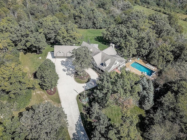 42720 N Converse Rd, Antioch, IL 60002 - aerial view of property's location with a pool area and a forest