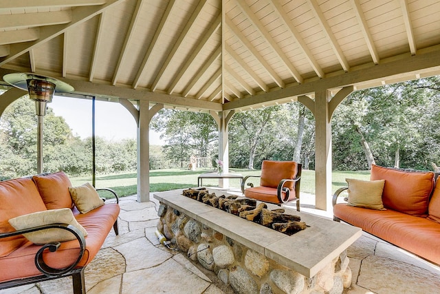 42720 N Converse Rd, Antioch, IL 60002 - view of patio featuring an outdoor living space with a fire pit