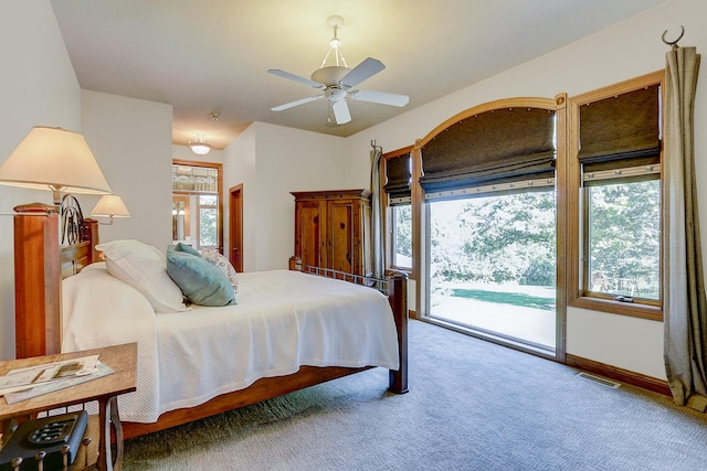 42720 N Converse Rd, Antioch, IL 60002 - bedroom with access to exterior, carpet flooring, and ceiling fan