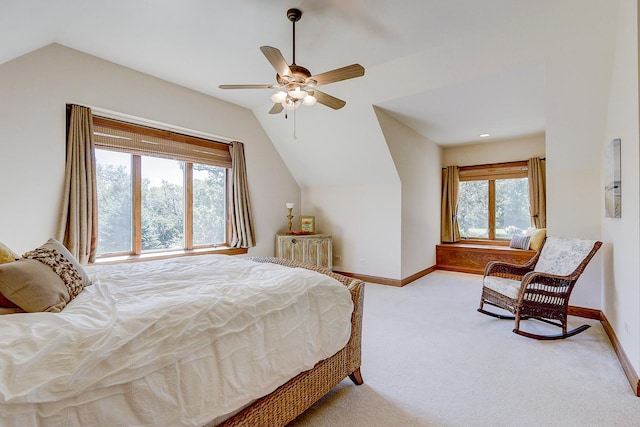 42720 N Converse Rd, Antioch, IL 60002 - bedroom featuring lofted ceiling, carpet flooring, and a ceiling fan