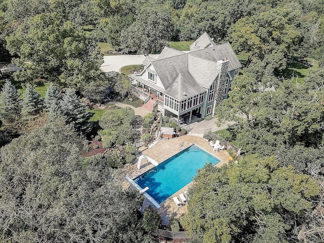42720 N Converse Rd, Antioch, IL 60002 - view from above of property featuring a pool and a forest
