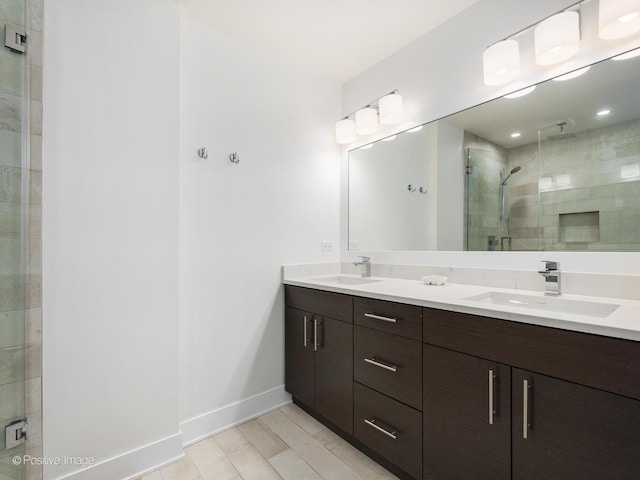 2707 W Belmont Ave Unit 4W, Chicago, IL 60618 - full bathroom featuring a stall shower and double vanity