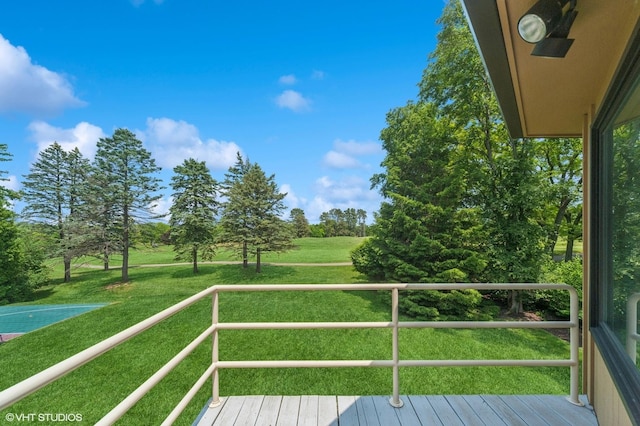 2741 Acacia Ter, Buffalo Grove, IL 60089 - wooden deck featuring a yard and view of wooded area