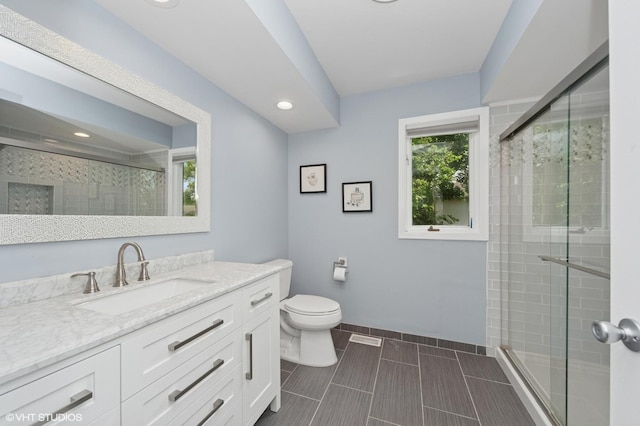 2741 Acacia Ter, Buffalo Grove, IL 60089 - full bathroom featuring a shower stall, vanity, and recessed lighting