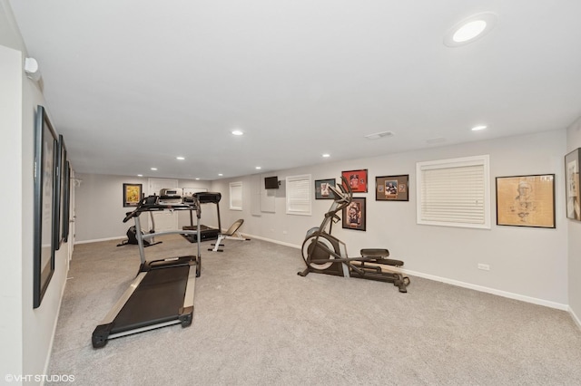 2741 Acacia Ter, Buffalo Grove, IL 60089 - workout room with light colored carpet and recessed lighting