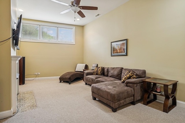 4660 N Winthrop Ave Unit 1N, Chicago, IL 60640 - carpeted living area featuring ceiling fan and recessed lighting