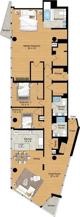 1720 Maple Ave Unit 1310, Evanston, IL 60201 - view of floor plan / room layout