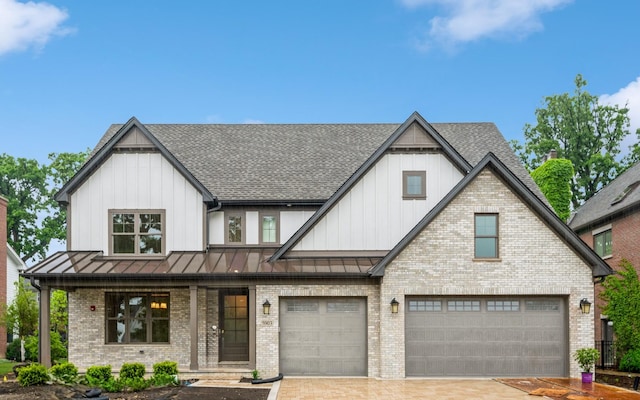 5903 Timber Trails Blvd, Western Springs, IL 60558 - view of front of property with a standing seam roof, roof with shingles, and an attached garage