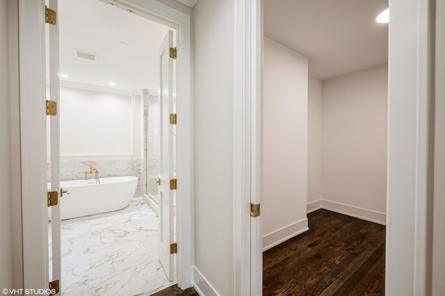 5903 Timber Trails Blvd, Western Springs, IL 60558 - hallway with recessed lighting and dark wood-style floors