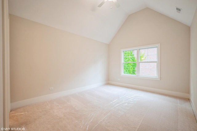 5903 Timber Trails Blvd, Western Springs, IL 60558 - spare room featuring lofted ceiling, carpet flooring, and a ceiling fan