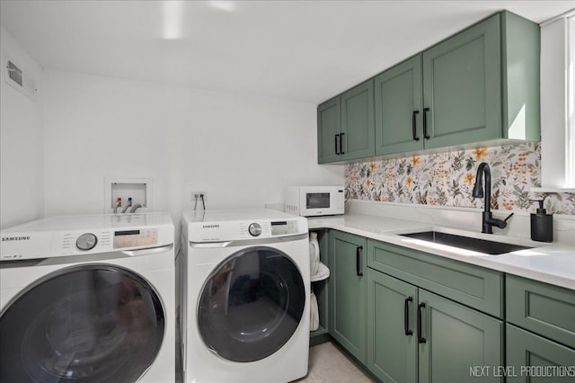 704 Cedar Ave, Saint Charles, IL 60174 - laundry area with washer and dryer and cabinet space