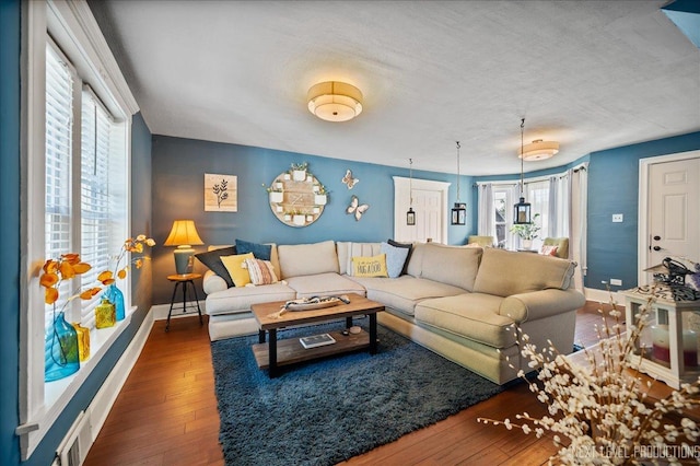 704 Cedar Ave, Saint Charles, IL 60174 - living room featuring hardwood / wood-style flooring and baseboards