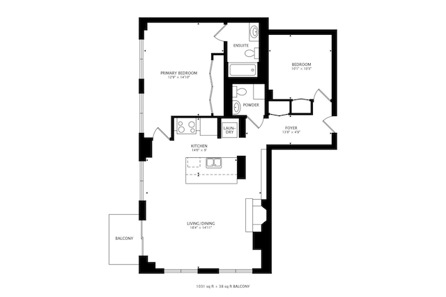 1122 W Catalpa Ave Unit 815, Chicago, IL 60640 - view of room layout