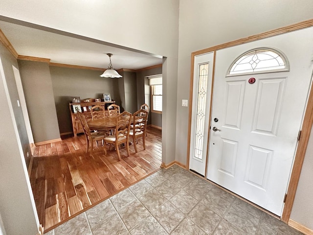 597 Barry Turn, Manteno, IL 60950 - foyer featuring ornamental molding and baseboards