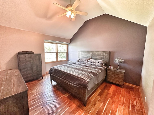 597 Barry Turn, Manteno, IL 60950 - bedroom with wood finished floors, lofted ceiling, and a ceiling fan