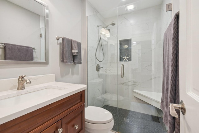 5085 Dukesberry Ln, Hoffman Estates, IL 60010 - bathroom featuring vanity and a marble finish shower