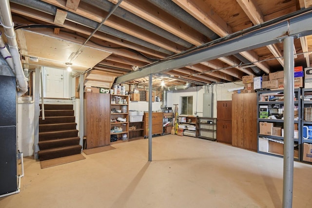 5085 Dukesberry Ln, Hoffman Estates, IL 60010 - unfinished basement featuring stairs and electric panel