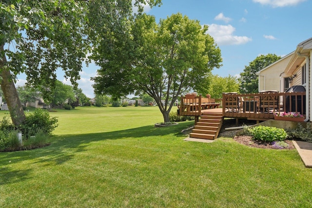 5085 Dukesberry Ln, Hoffman Estates, IL 60010 - view of grassy yard with a deck